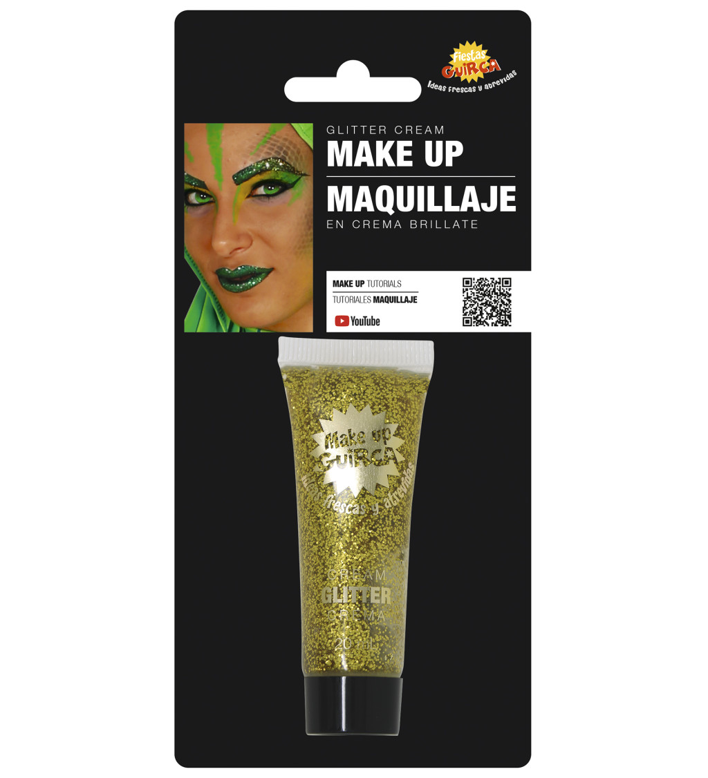 Zlatý třpytivý krémový make-up