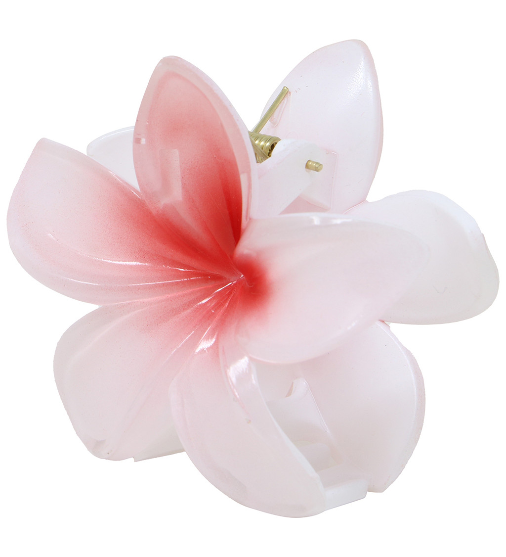 Bílo-červená květinová sponka do vlasů