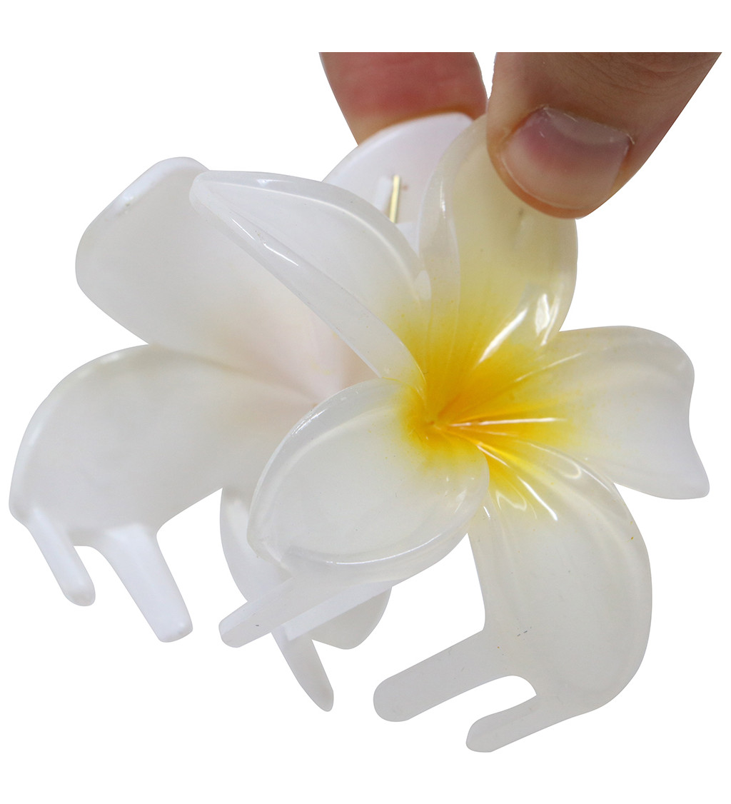 Bílo-žlutá květinová sponka do vlasů