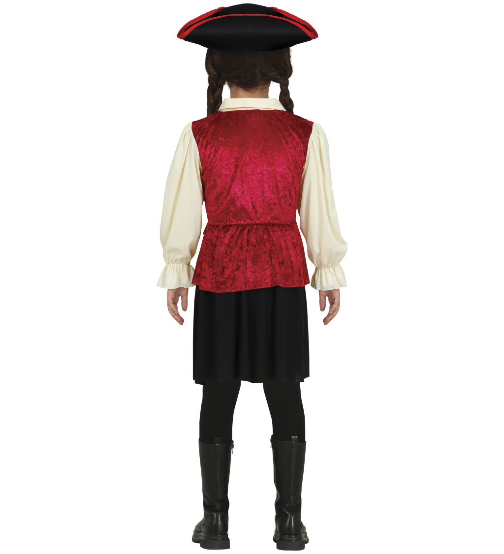 Pirátka s lebkami- dětský kostým