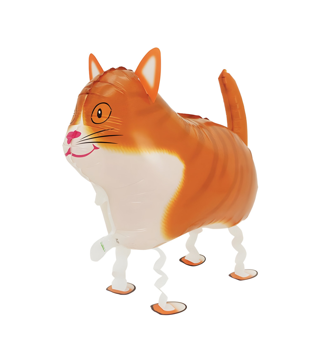 Chodící balónek - Zrzavá kočka