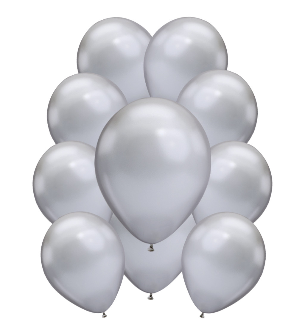Chromové latexové balónky - Stříbrné