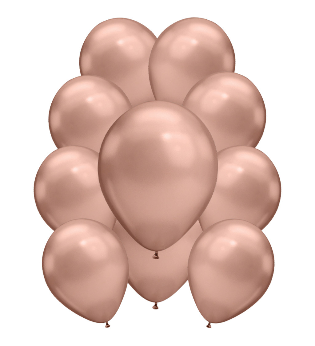 Chromové latexové balónky - Růžové zlato