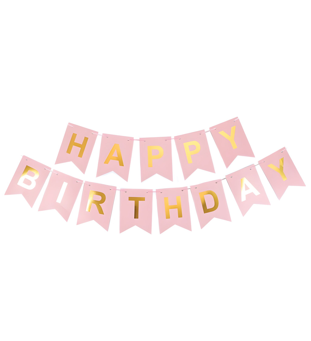 Happy birthday banner - růžový