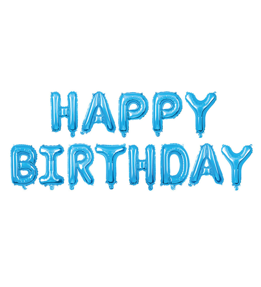 Fóliový balónek Happy birthday - modrý