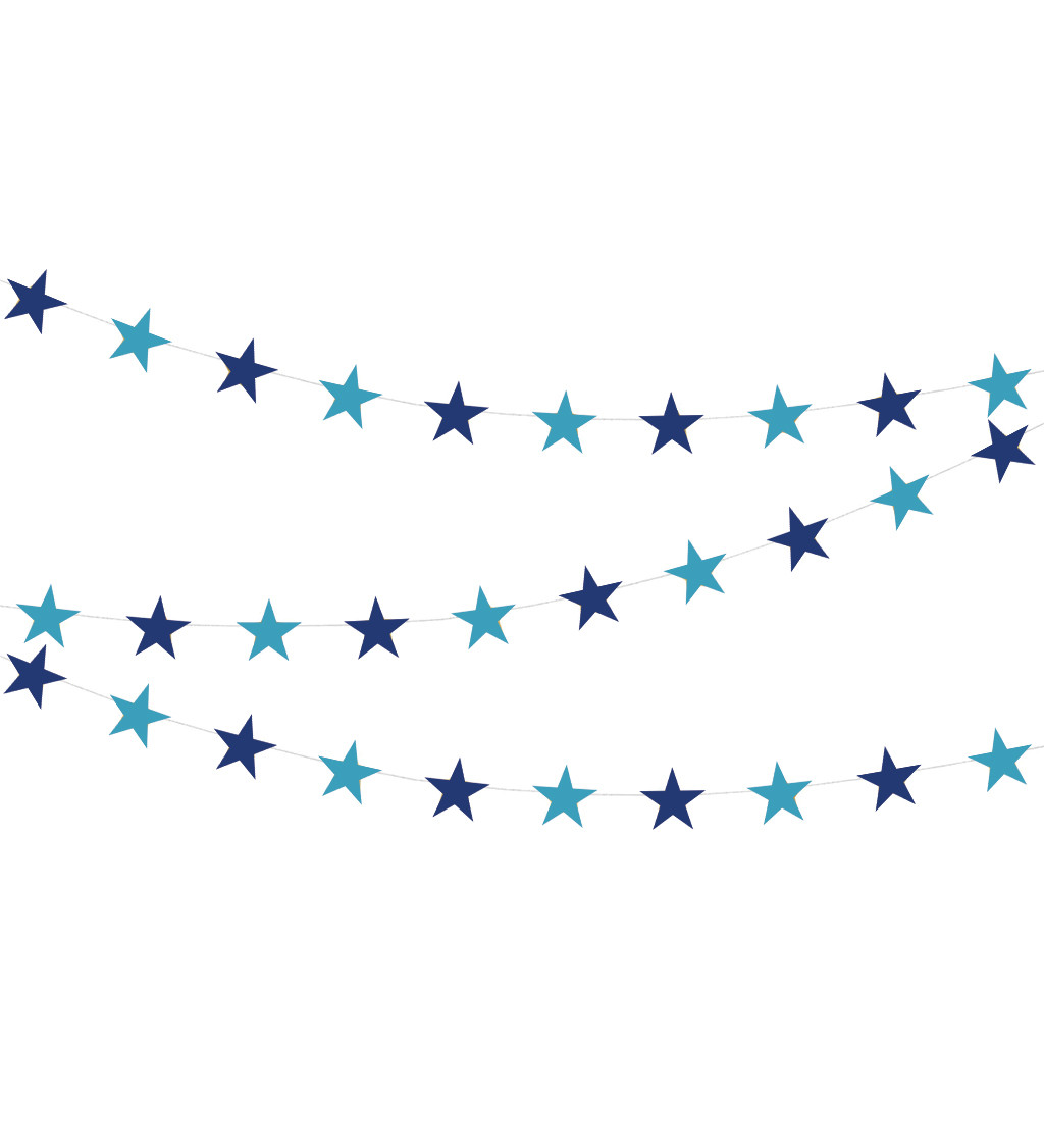 Dekorační girlanda hvězdy - Modrá