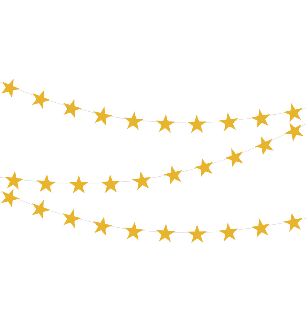 Dekorační girlanda hvězdy - Zlatá