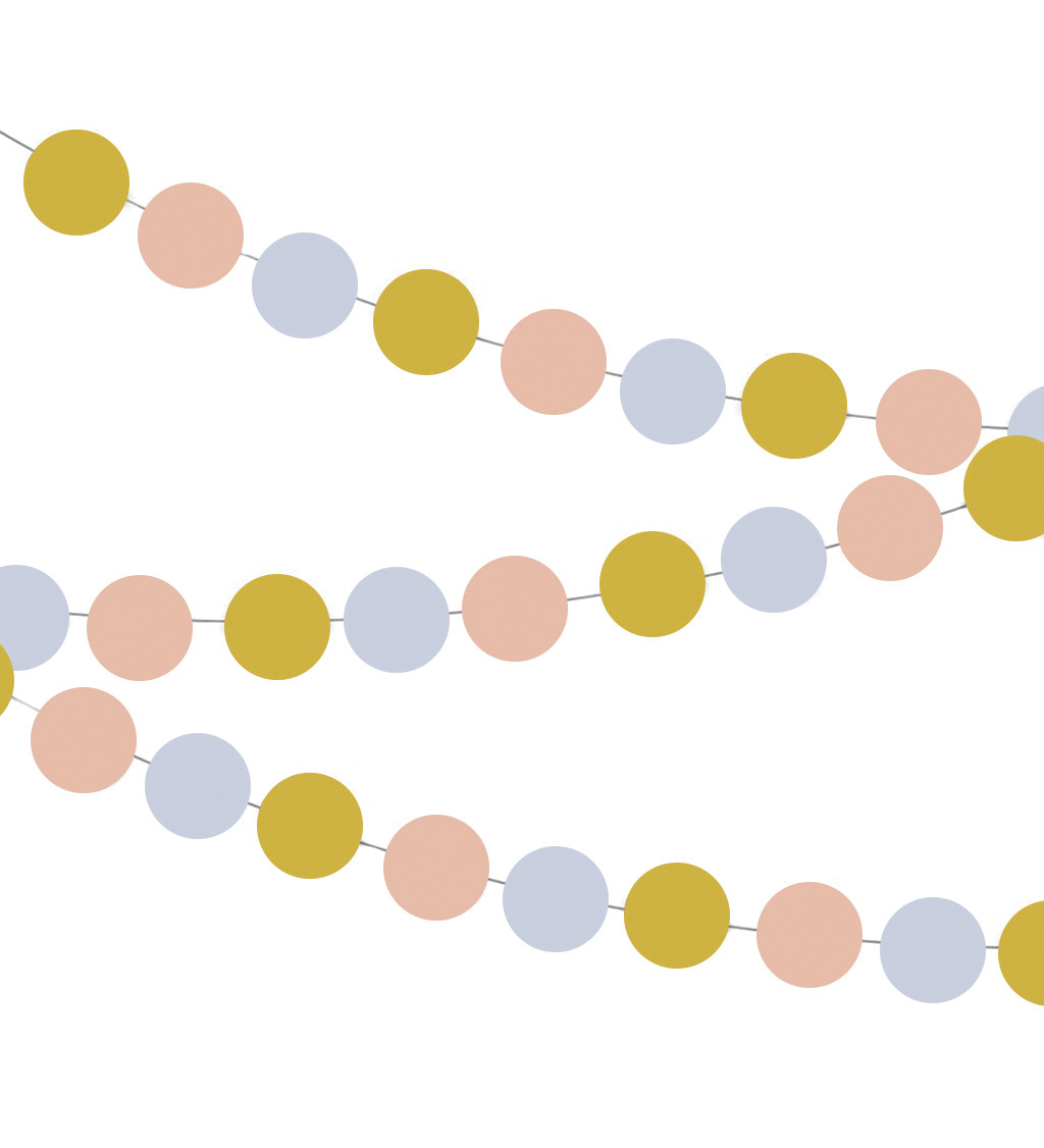 Dekorační girlanda koule - Pastelová