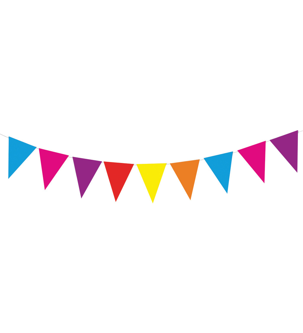 Dekorační girlanda vlajky - Barevná