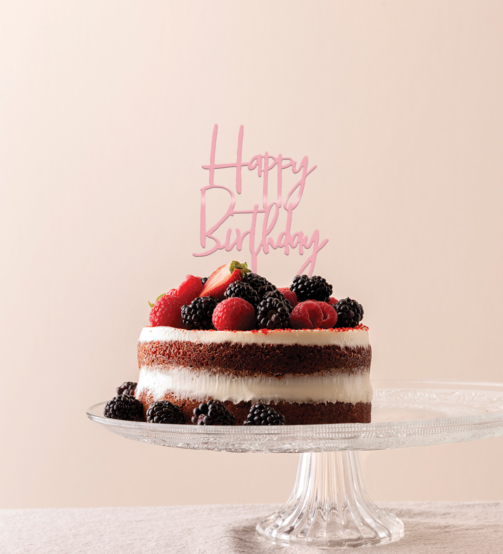Zápich do dortu Happy birthday - Rosegold