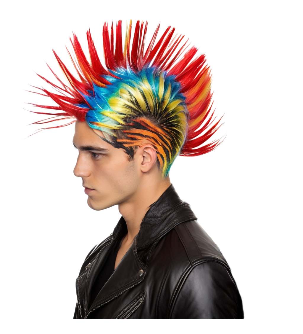 Pánská paruka – barevné punk číro
