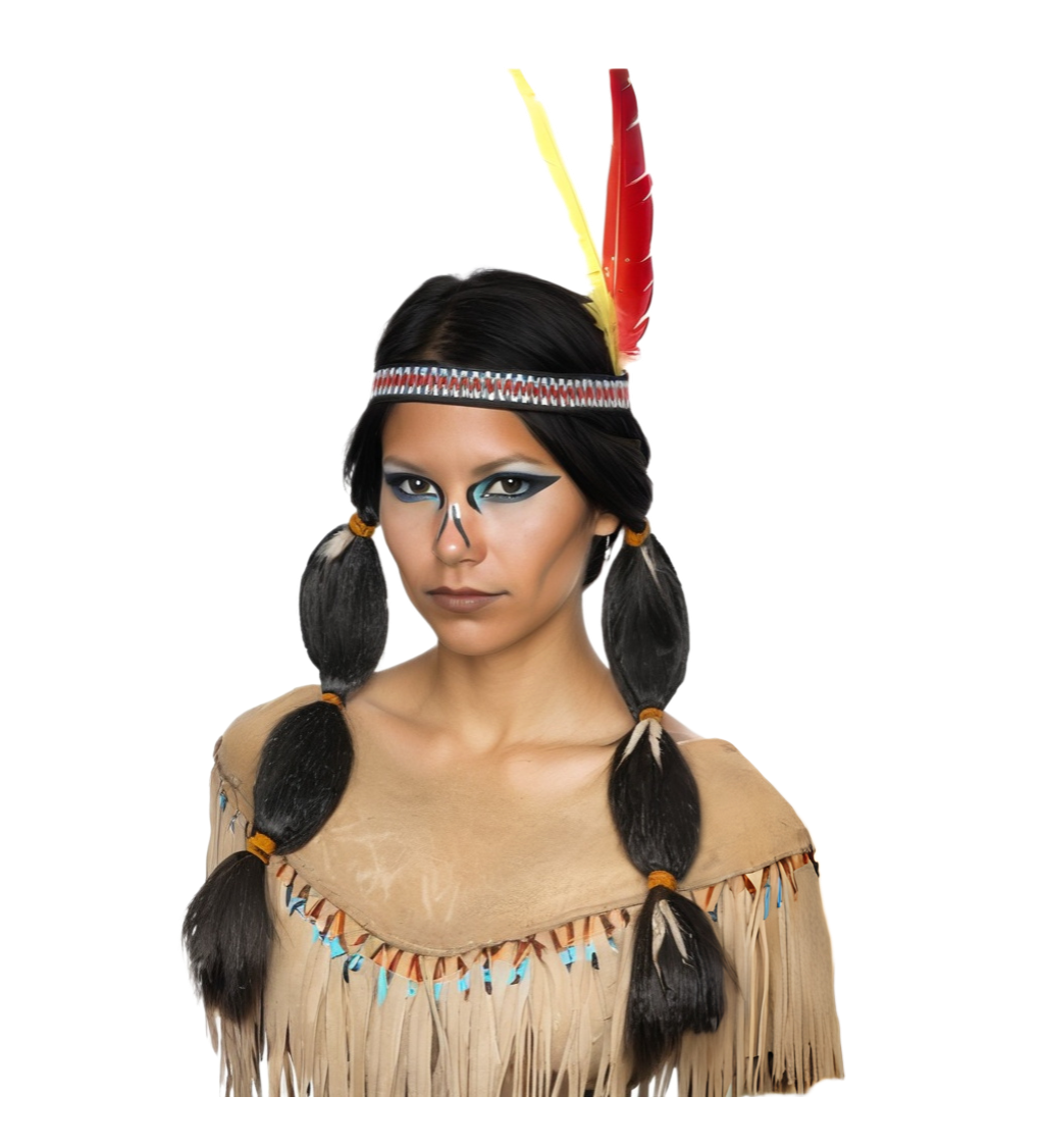 Dámská paruka – indiánský styl