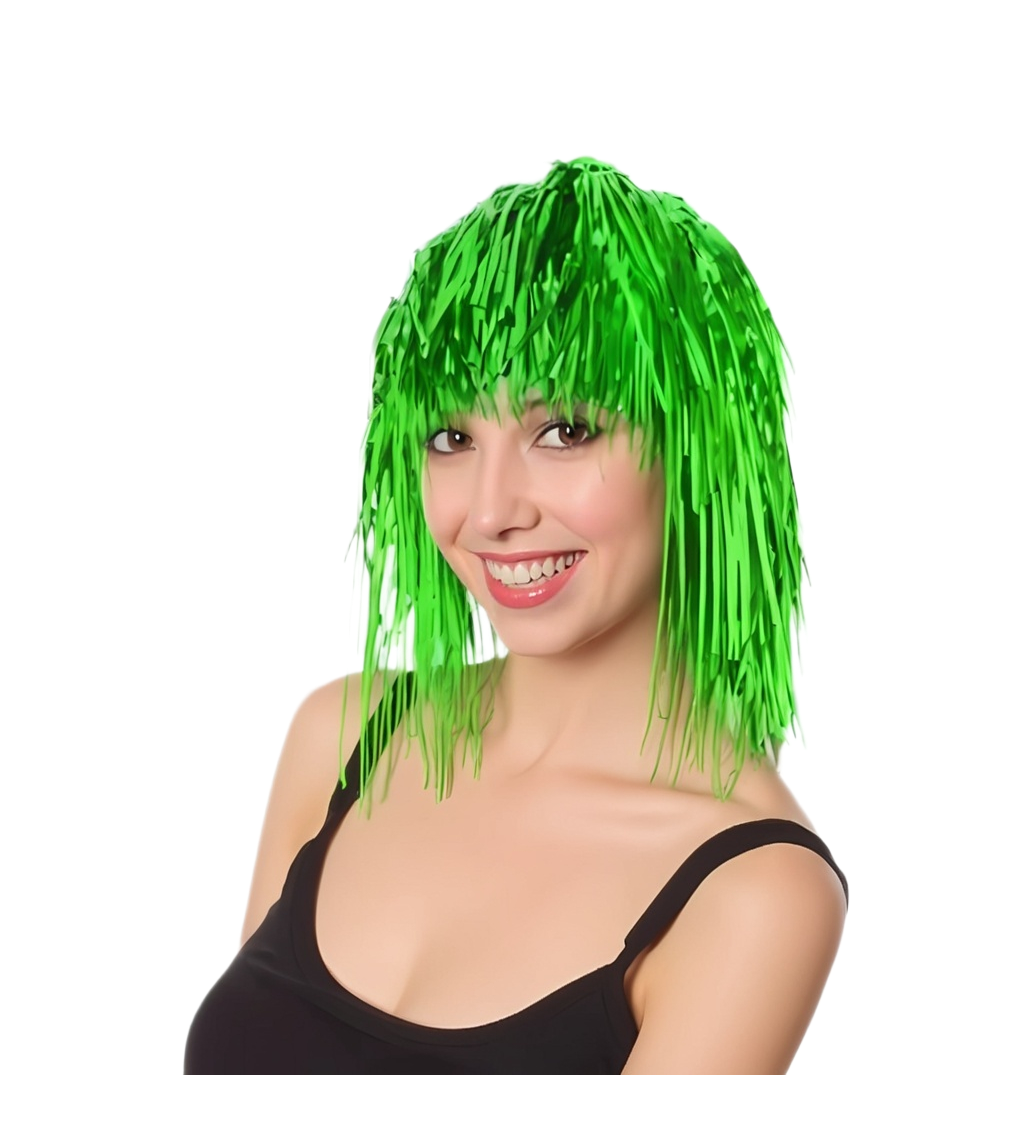 Metalicky zelená dámská paruka