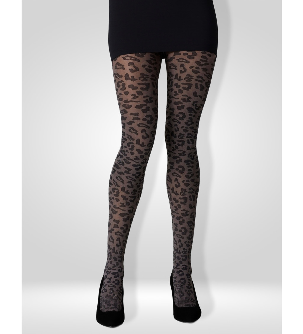 Punčochové kalhoty s motivem leopardí kůže