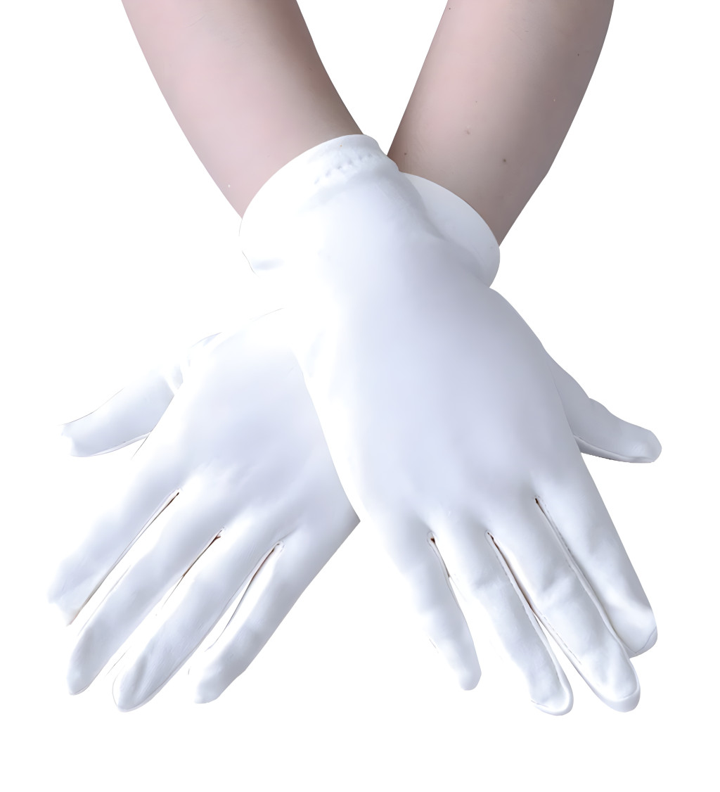 Krátké bílé rukavice