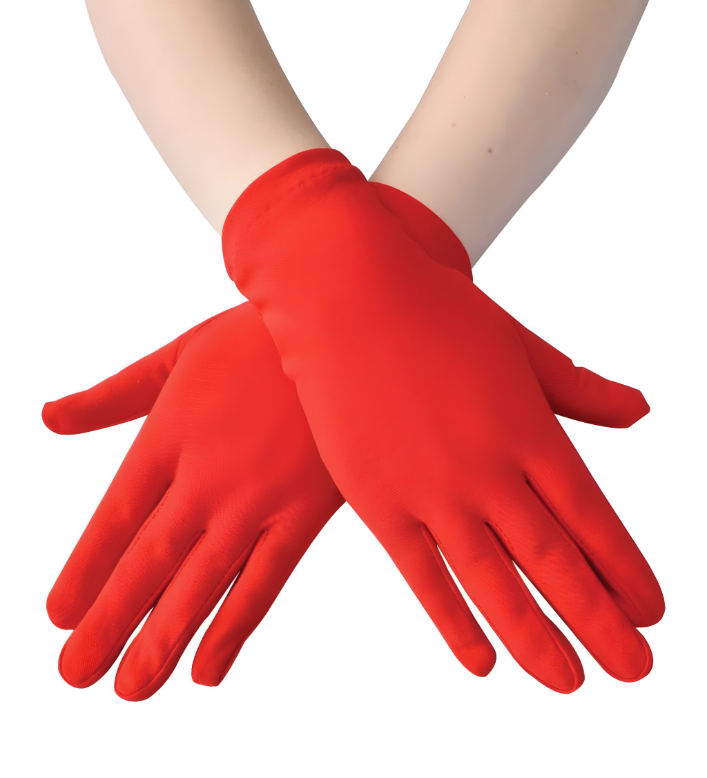 Krátké červené rukavice