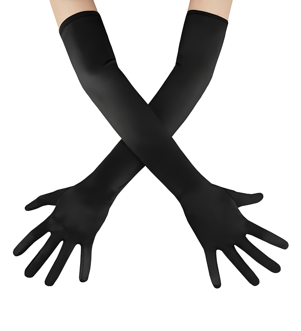 Dlouhé černé rukavice