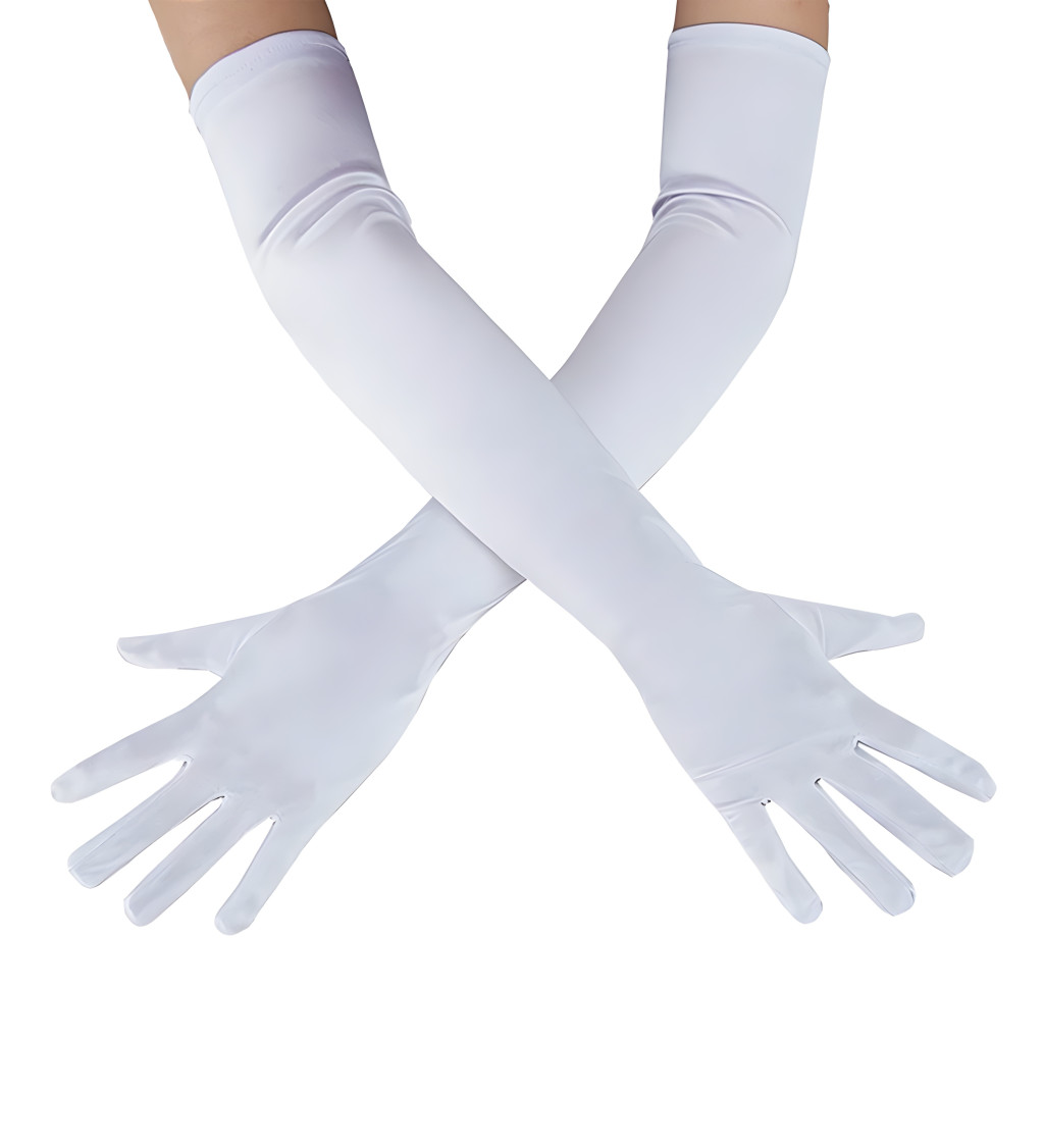 Dlouhé bílé rukavice