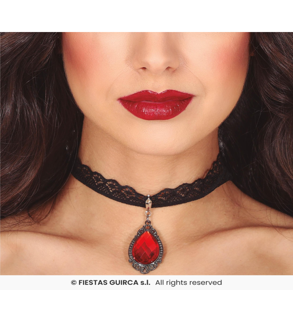 Choker náhrdelník - rubín