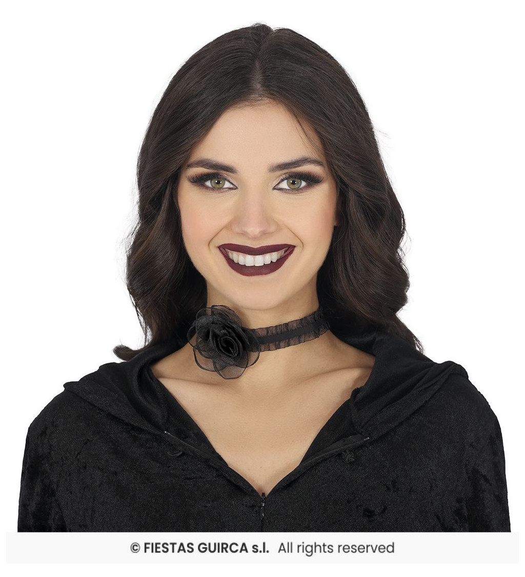 Choker náhrdelník - černá růže