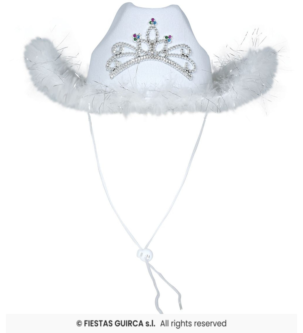 Bílý western klobouk