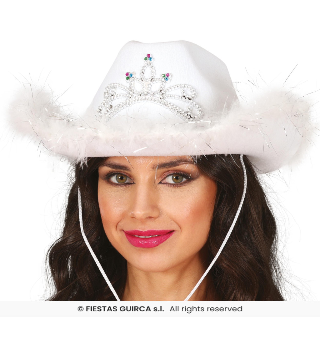 Bílý western klobouk