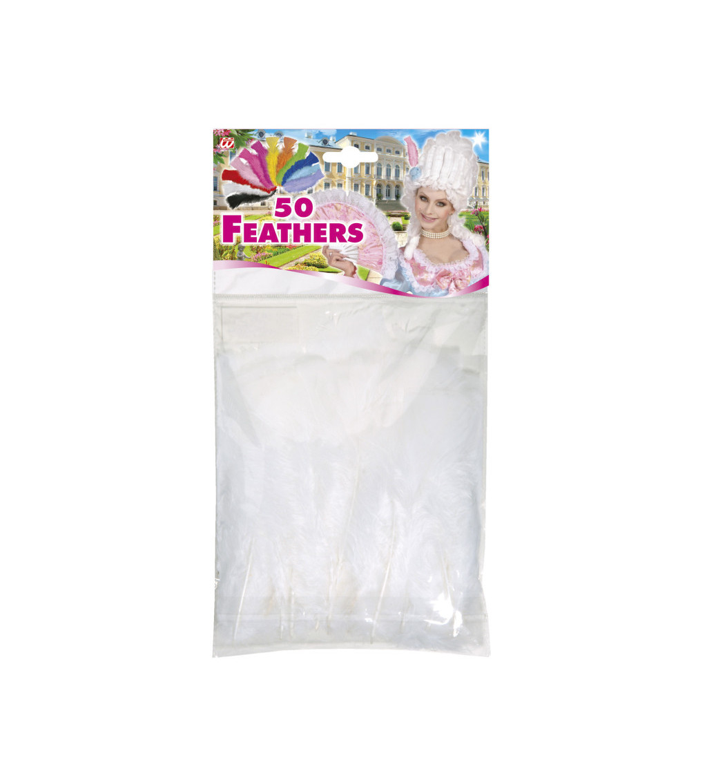 Peříčka 50 ks - bílé