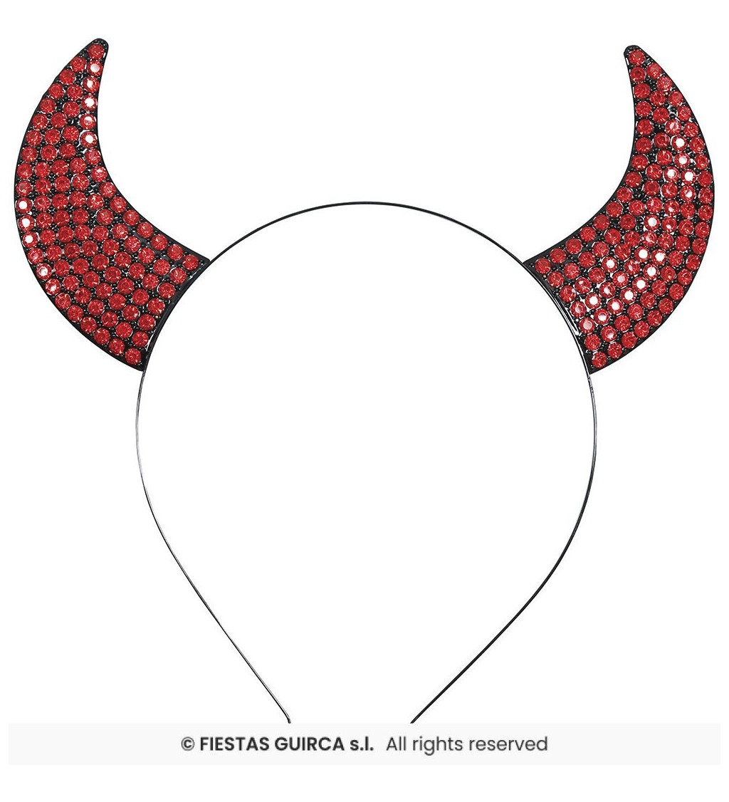 Čelenka s červenými rohy