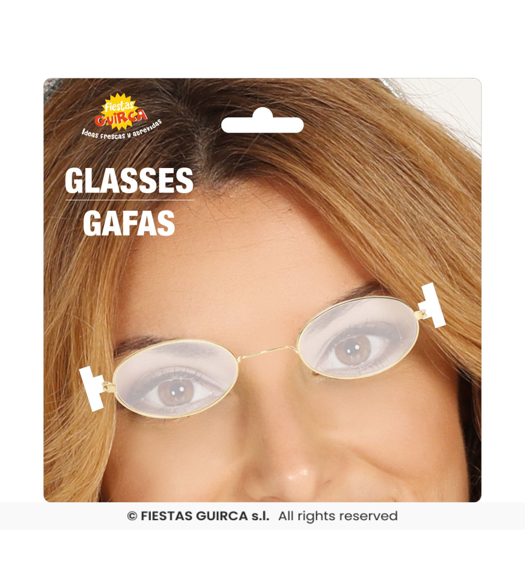 Zlaté oválné brýle