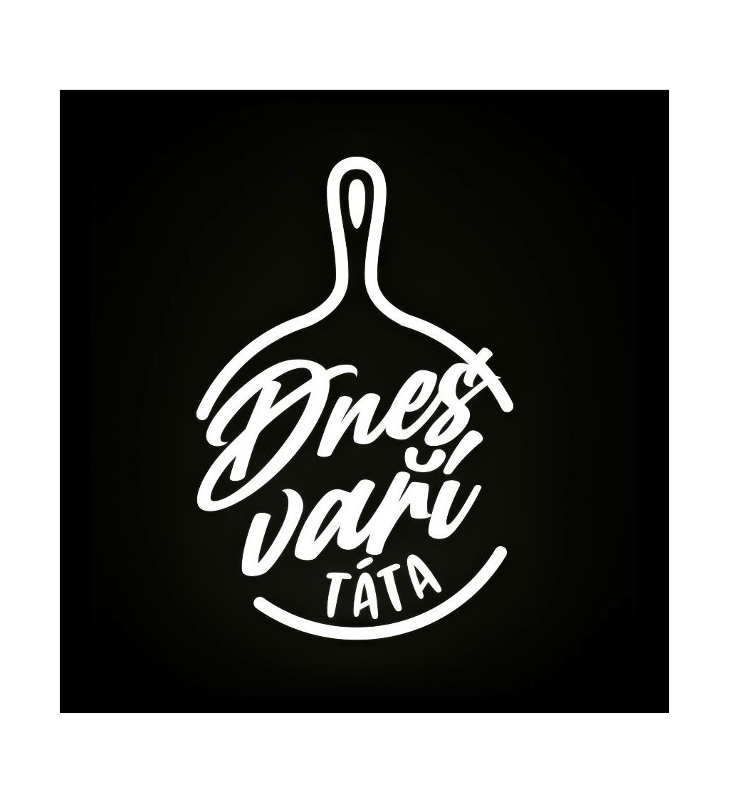 Černá zástěra s nápisem - Dnes vaří táta
