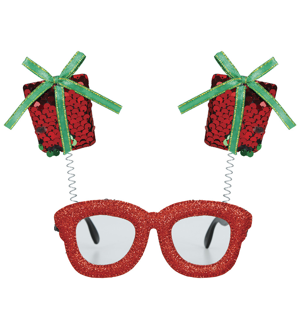 Brýle s motivem vánočních dárků