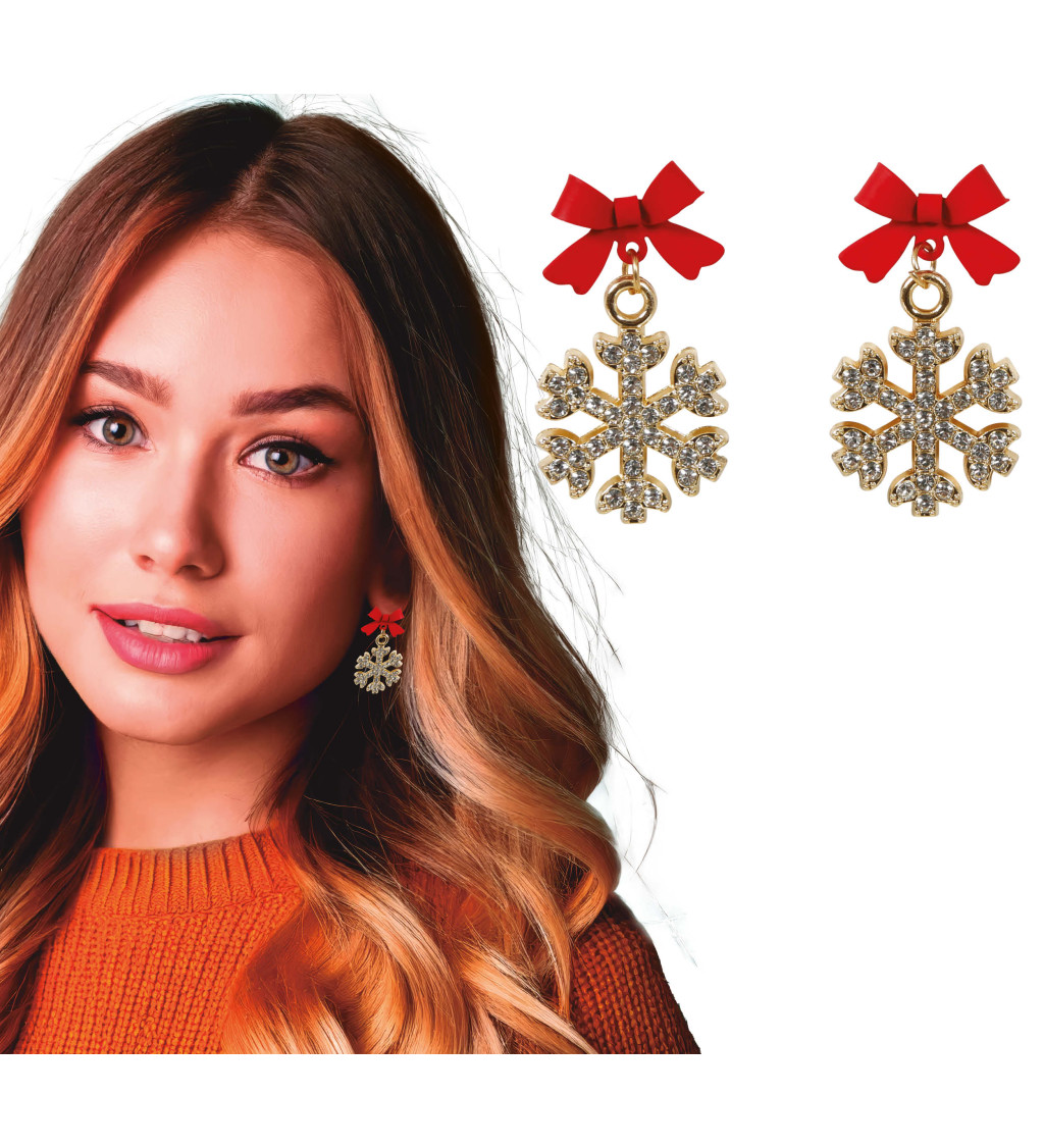 Náušnice s motivem sněhových vloček