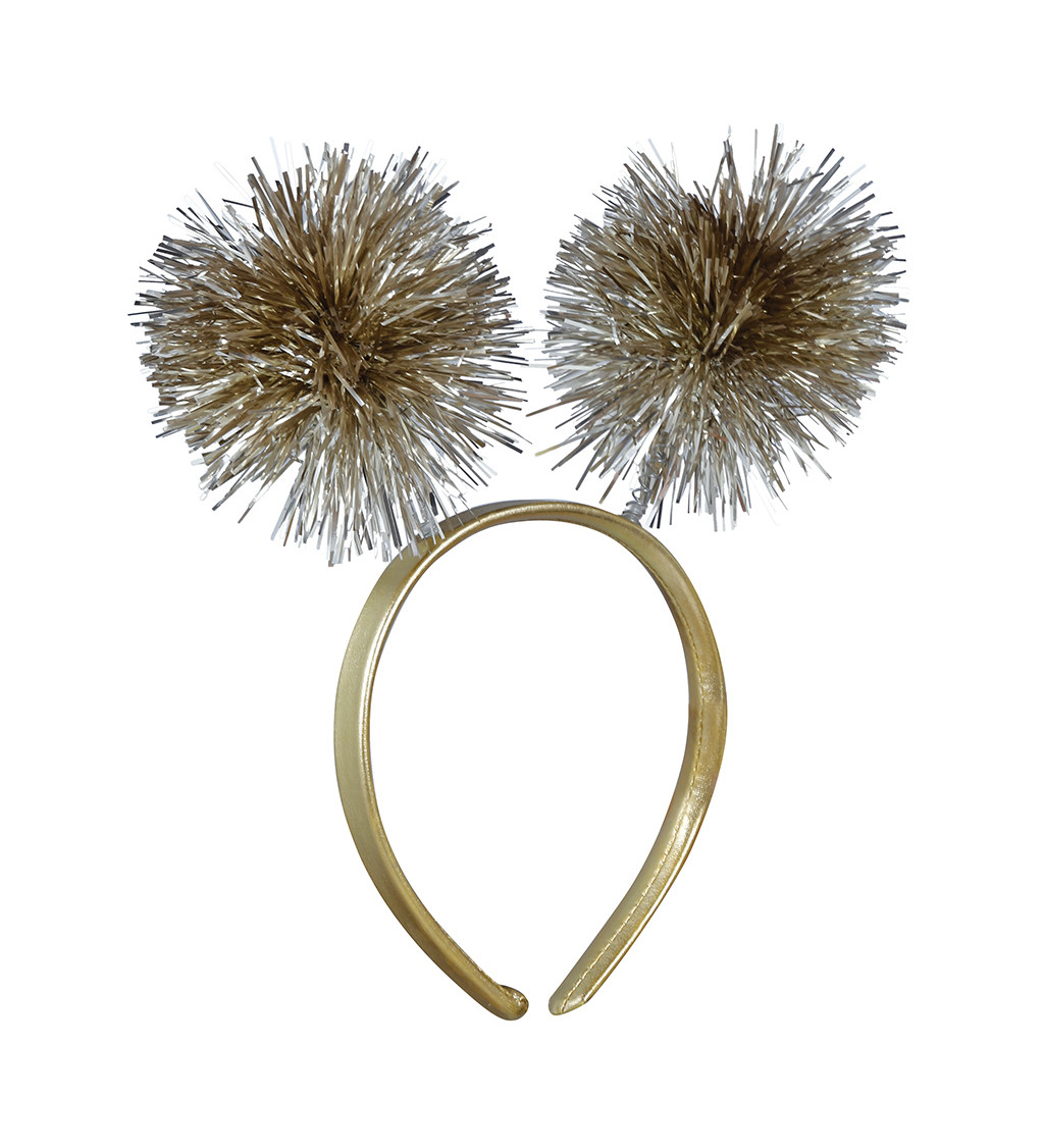 Party čelenka se zlatými třásněmi