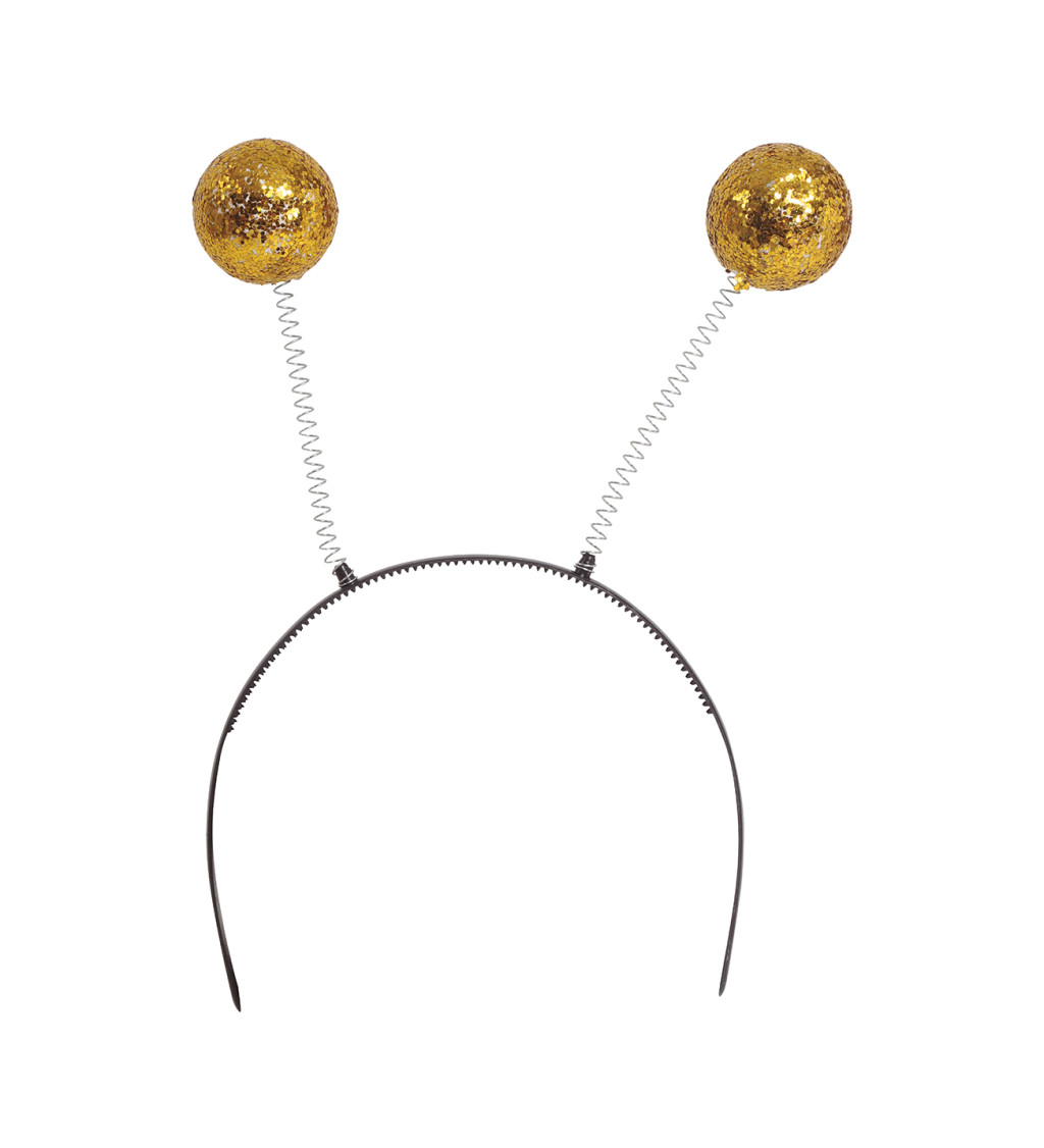 Party čelenka se zlatými kuličkami
