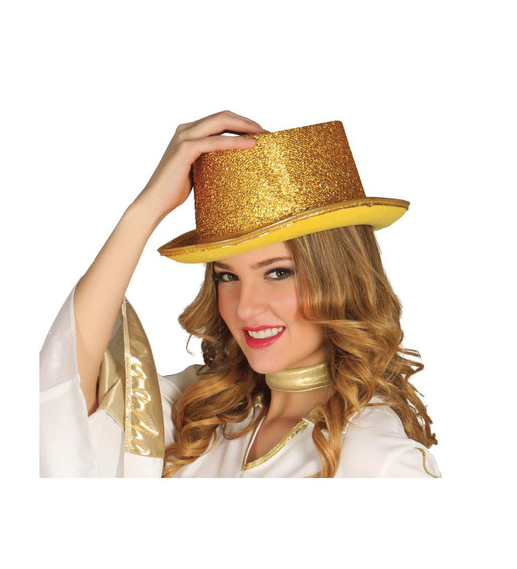 Stylový zlatý cylindr na párty