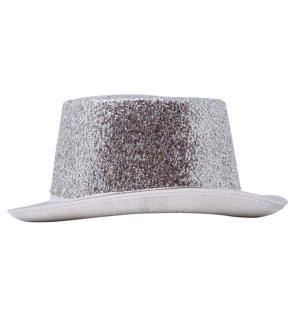 Stylový stříbrný cylindr na párty