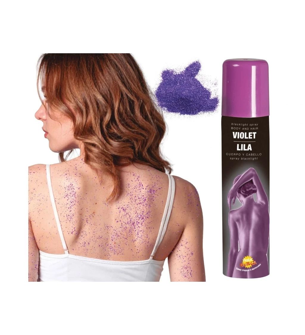 Barevný sprej na tělo a vlasy – fialový