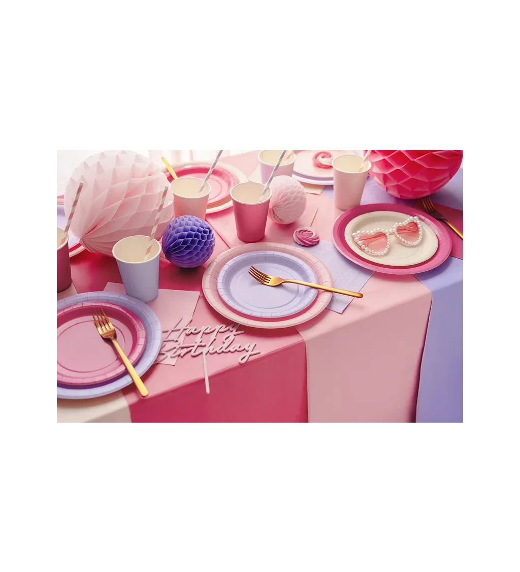 Světle růžové talířky - 6 ks