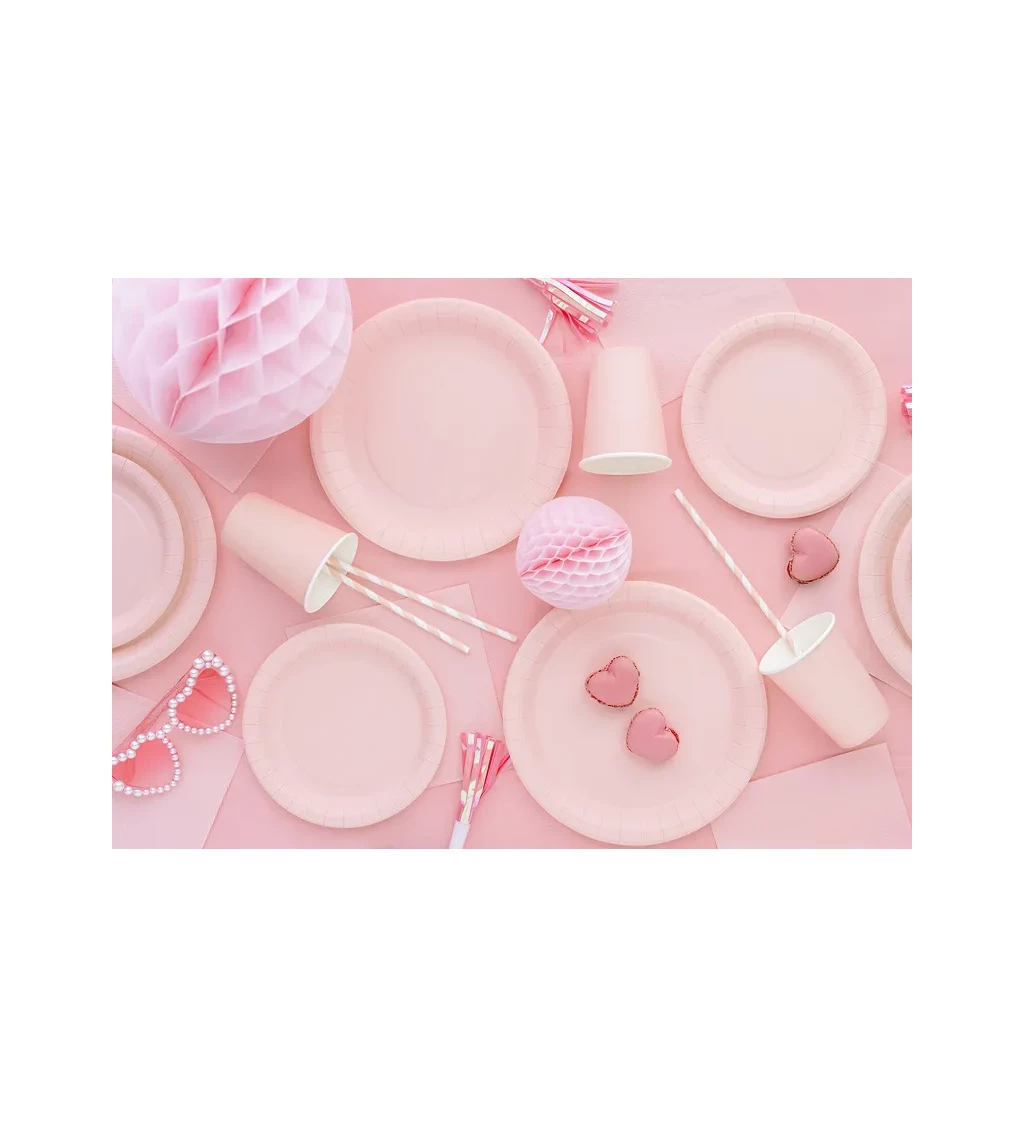 Světle růžové talířky - 6 ks