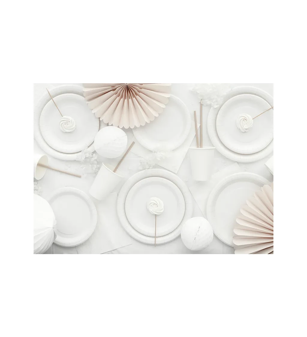 Bílé talířky - 6 ks