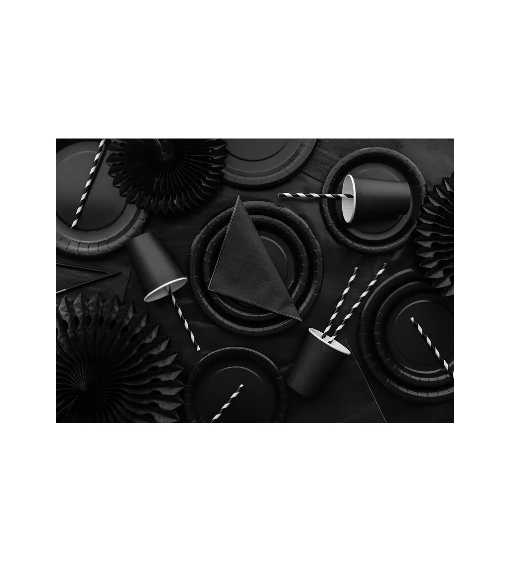 Černé talířky - 6 ks