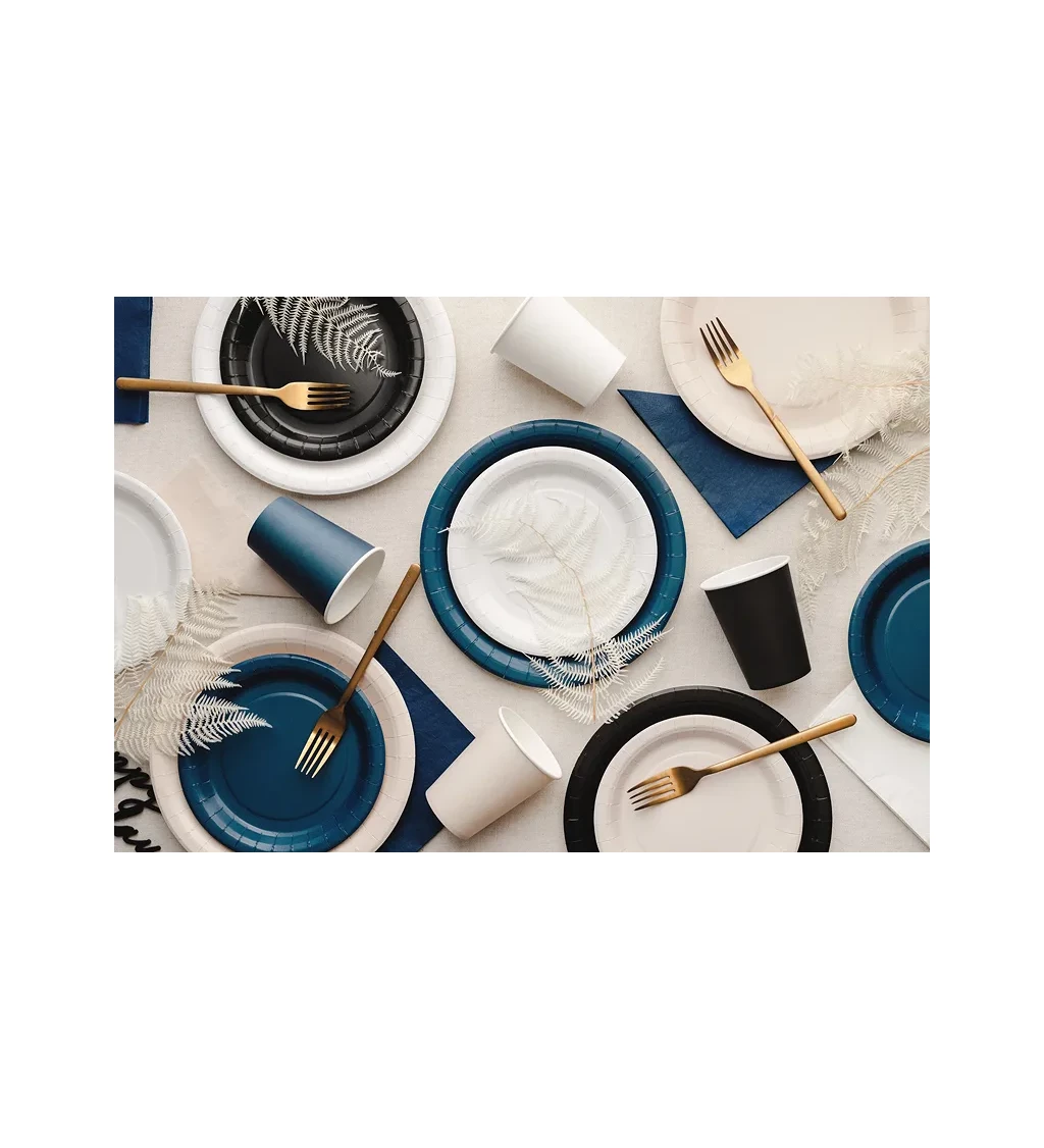 Černé talířky - 6 ks