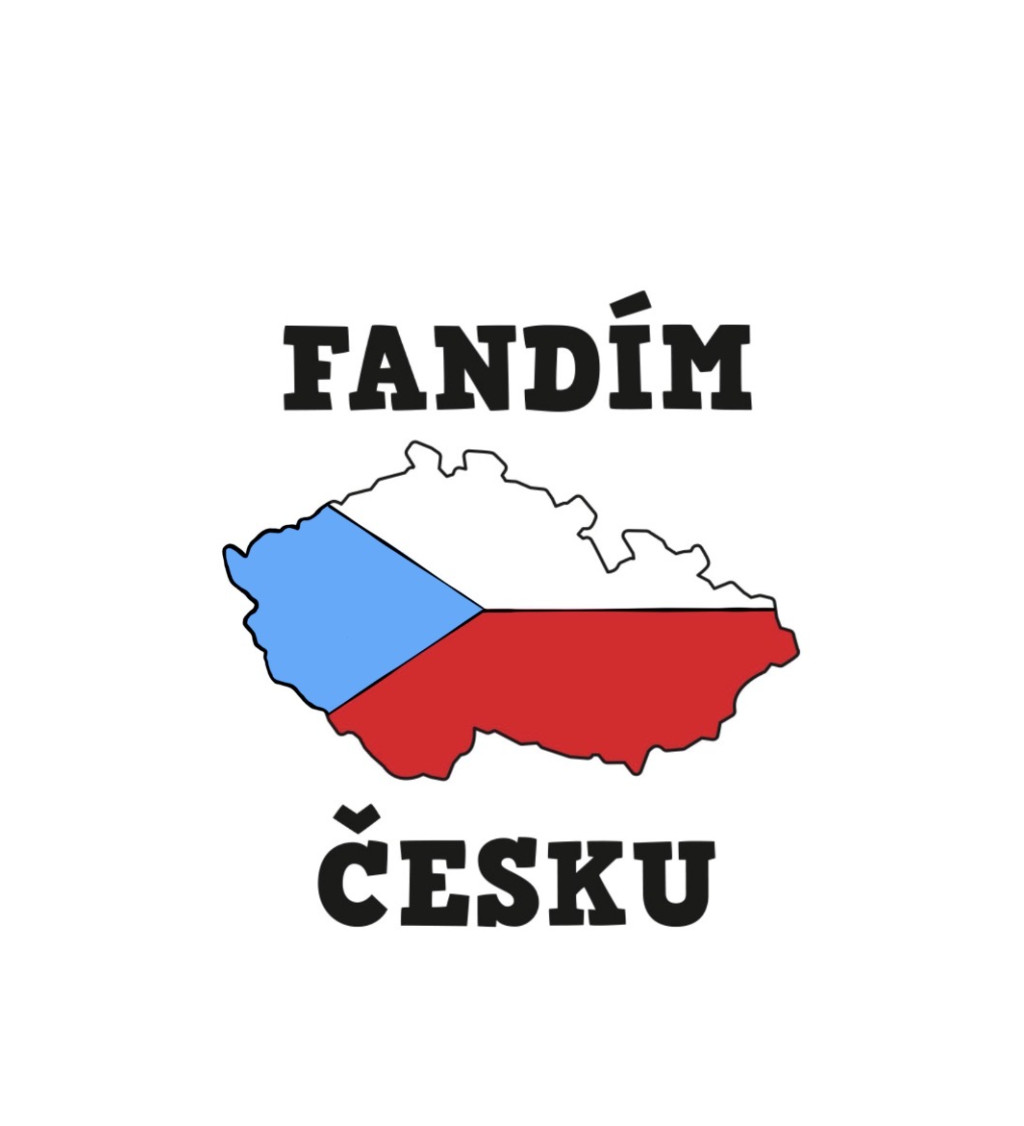 Pánské bílé triko - Fandím česku