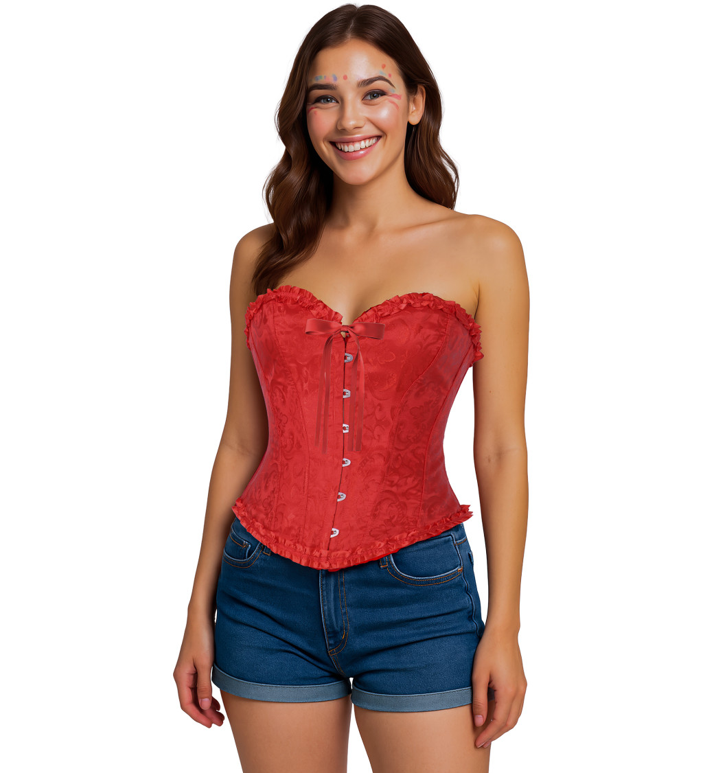 Korzet červený s krajkou