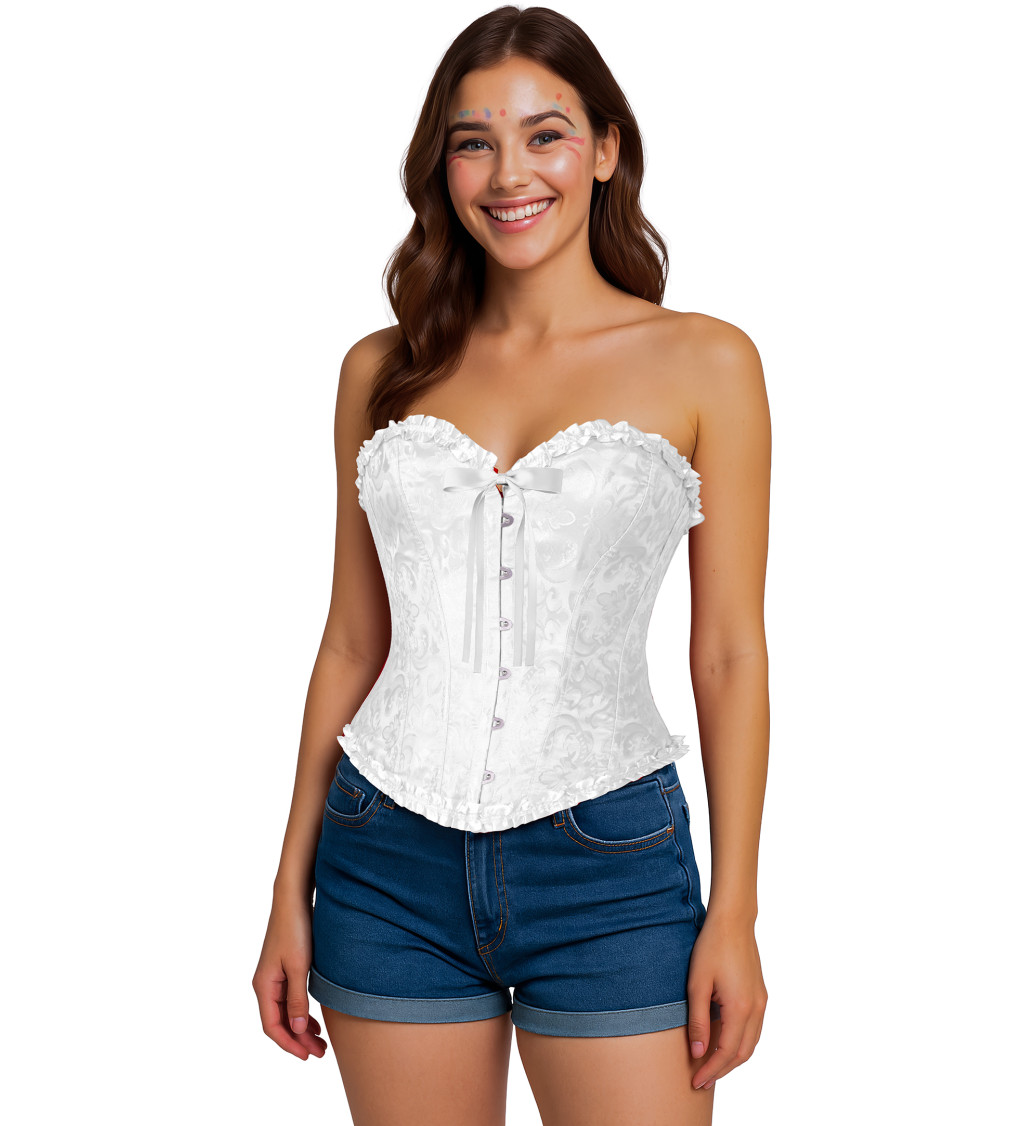 Korzet bílý s krajkou