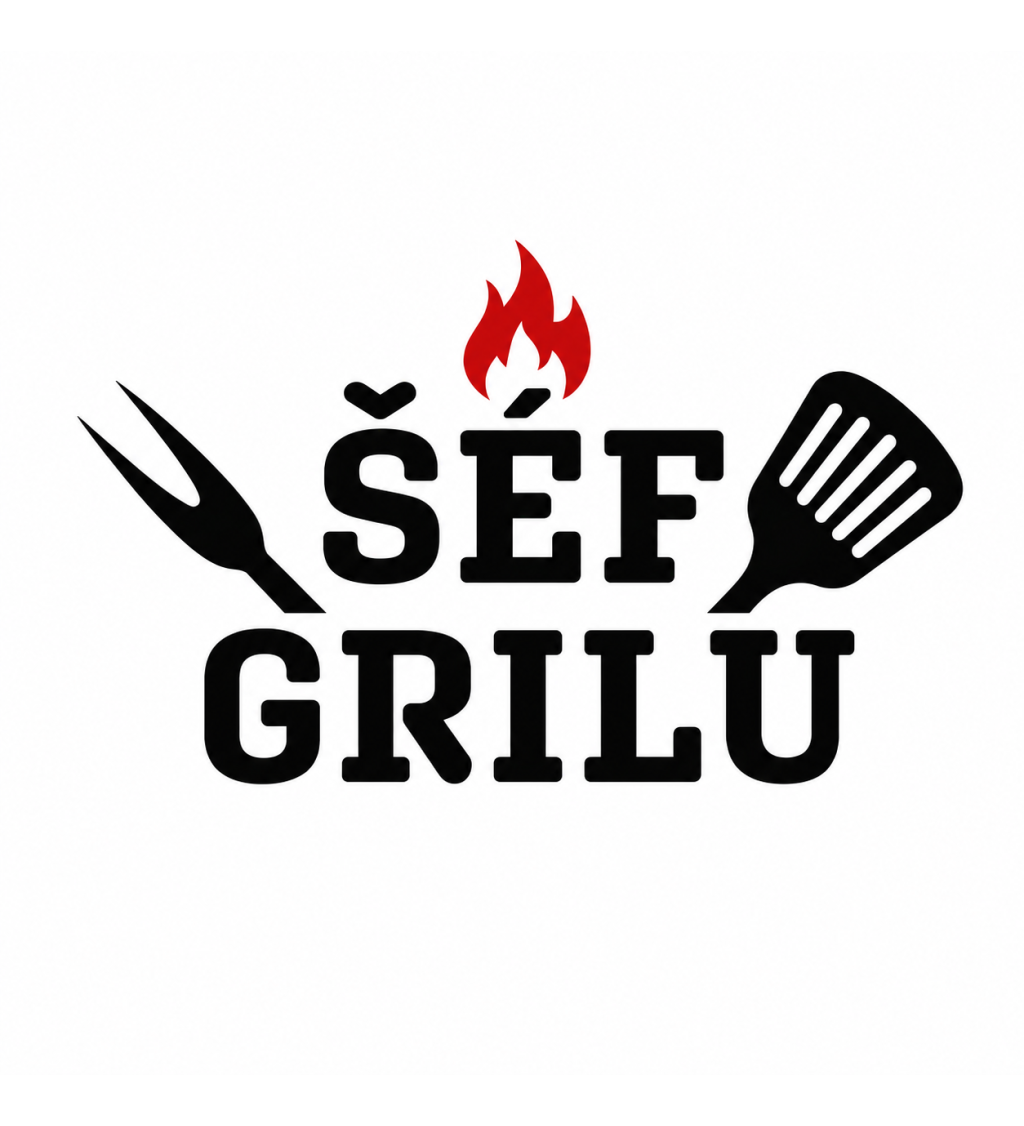 Černá zástěra s nápisem Šéf grilu