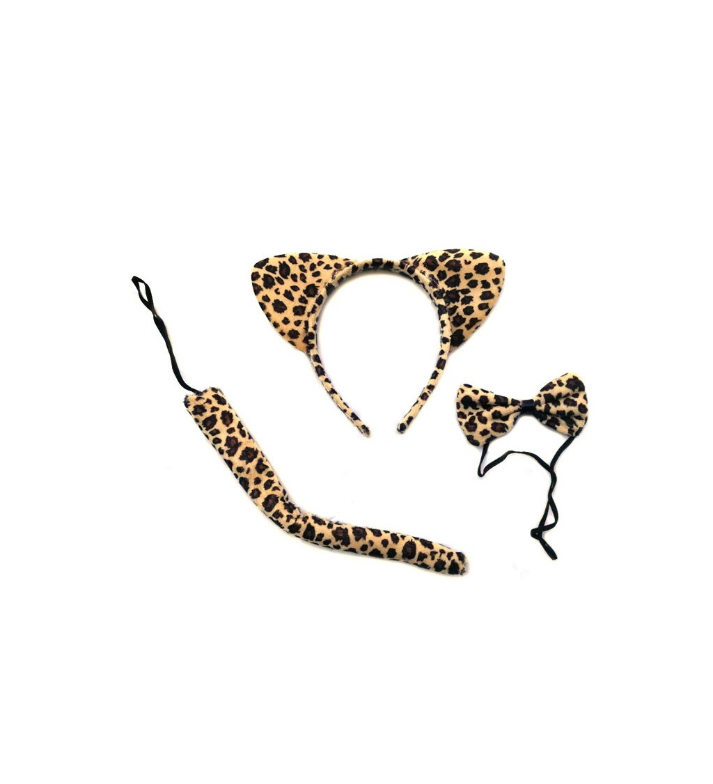Set - Hnědý leopardí kostýmový