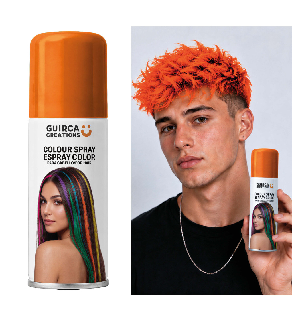 Sprej na vlasy v oranžové barvě – 125 ml