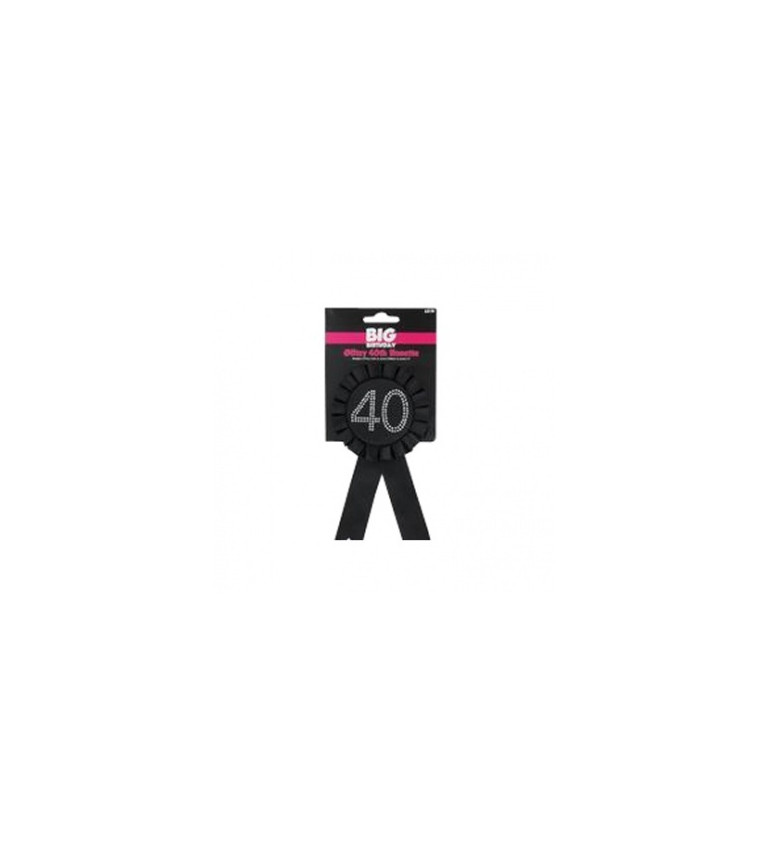 Narozeninová brož "40" - černá