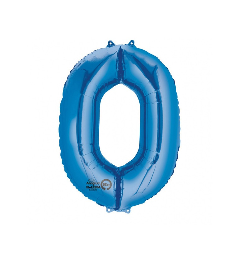 Fóliový balónek velký - modré číslo 0
